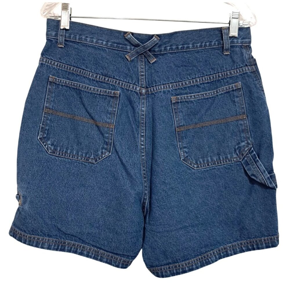 Vintage Bill Blass Jeanswear Shorts Womens Size 10 Blue Denim Cargo Carpenter - Picture 2 of 8